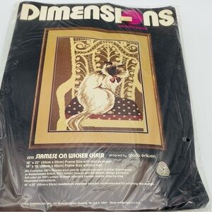 Dimensions Cross Stitch Siamese On Wicher Chair #2215